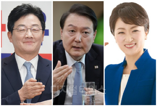 (왼쪽부터) 유승민 전 국회의원, 윤석열 대통령, 이언주 전 국회의원. <디지털타임스 DB, 대통령실 제공>